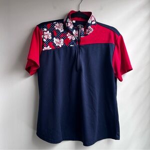 Monterey Club Patriotic Polo, Women's Large, Dry Swing, Quarter Zip, Golf